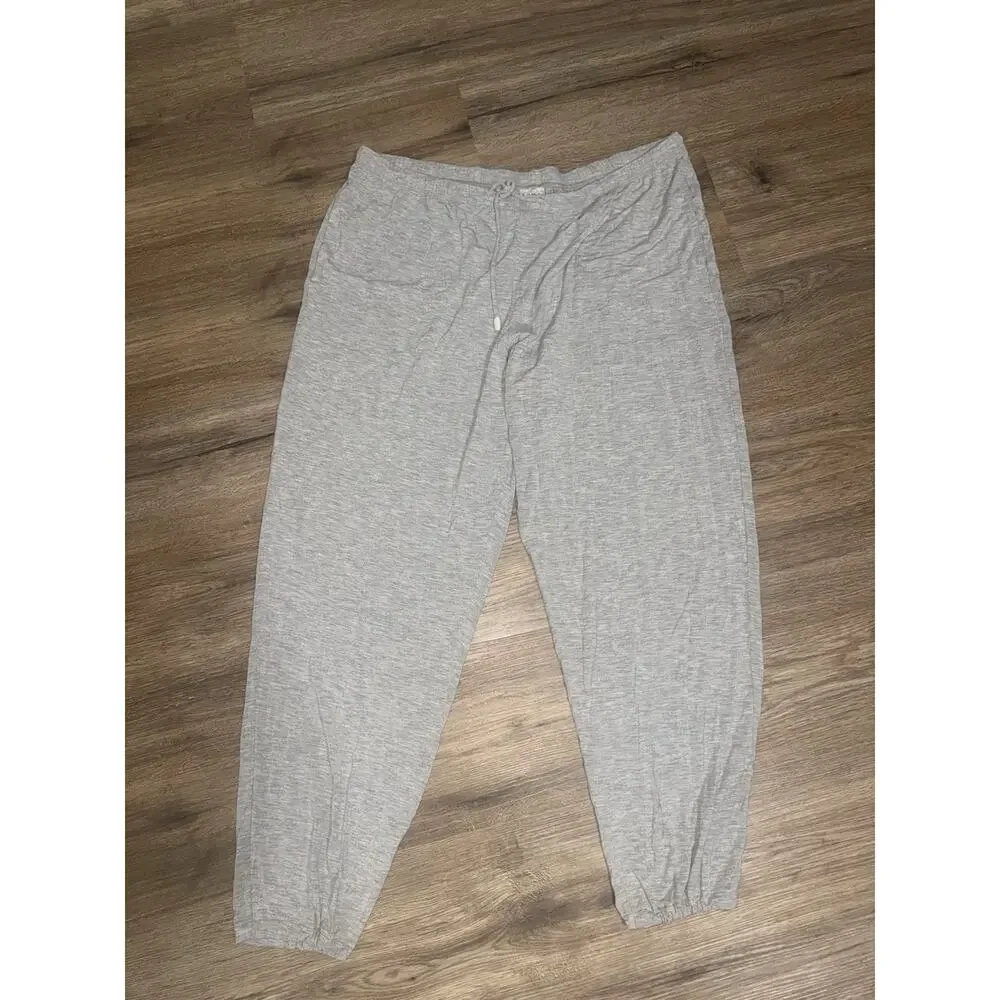 SOMA Heather Gray Knit Joggers Lounge Pants Pajama Sleepwear Women's L Large